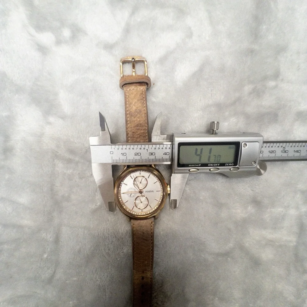 Fossil ES3358 Silver Dial Brown Leather Strap Multifunction 42mm Women's Watch